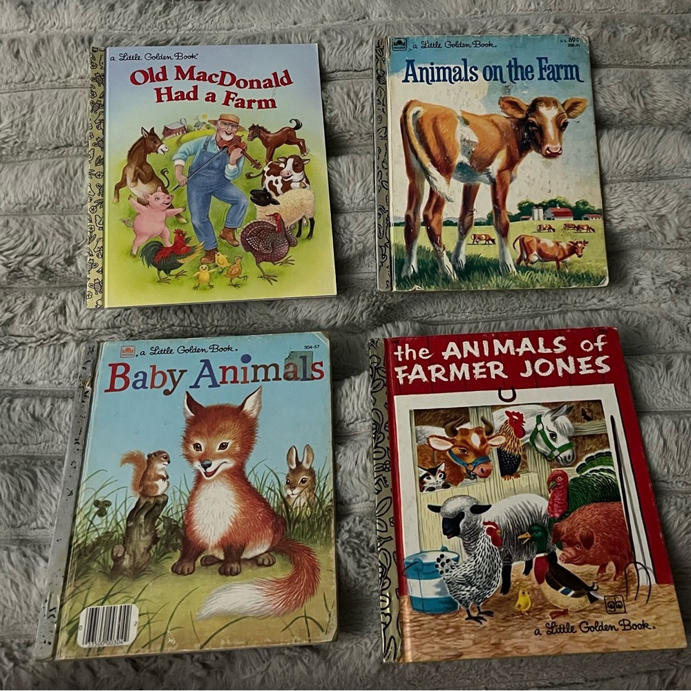 Bundle of 4 Farm Animals A Little Golden Books